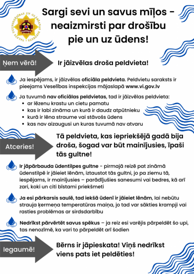 Informatīvs materiāls par drošību pie un uz ūdens