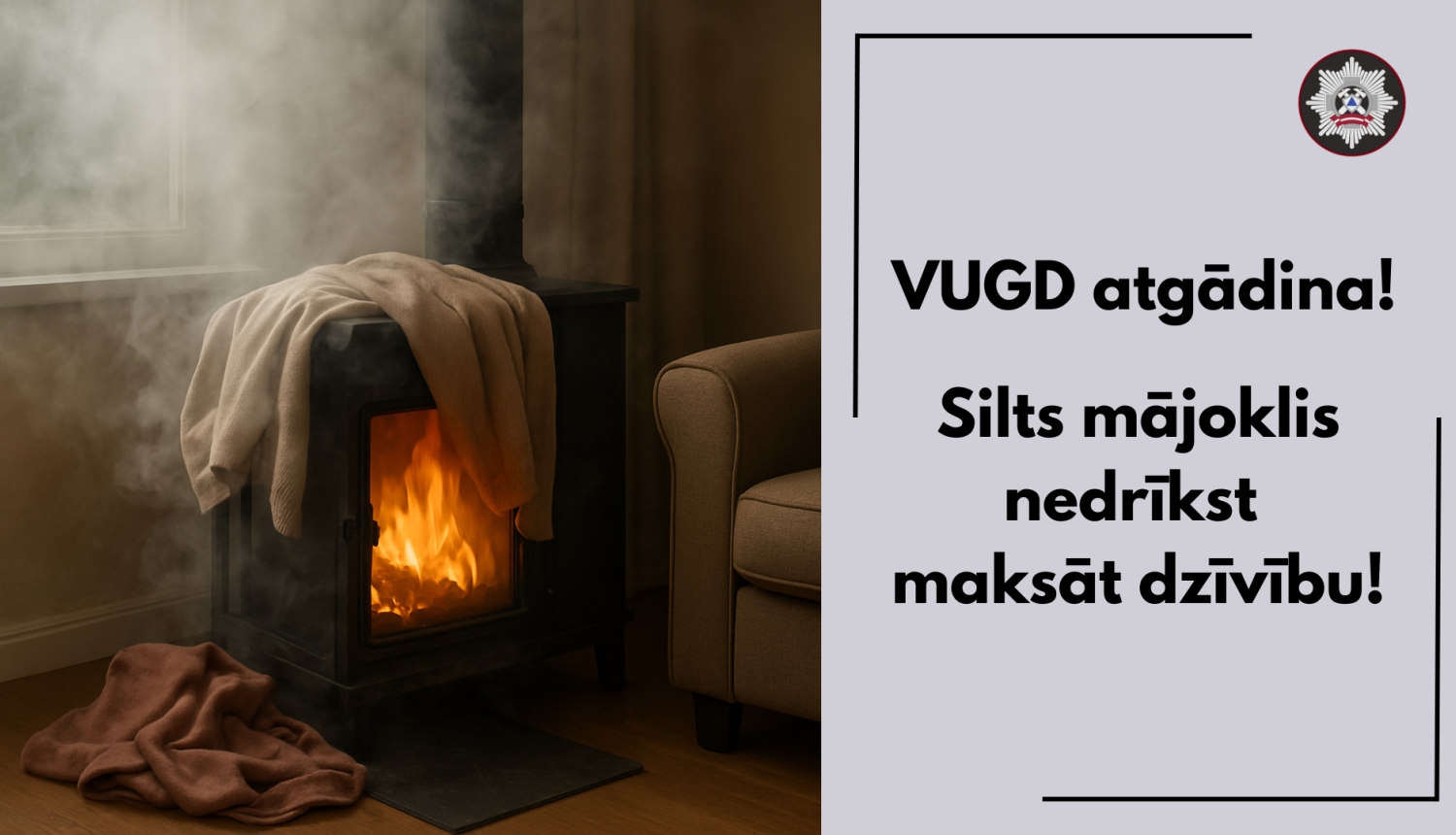 VUGD atgādina! Silts mājoklis nedrīkst maksāt dzīvību!